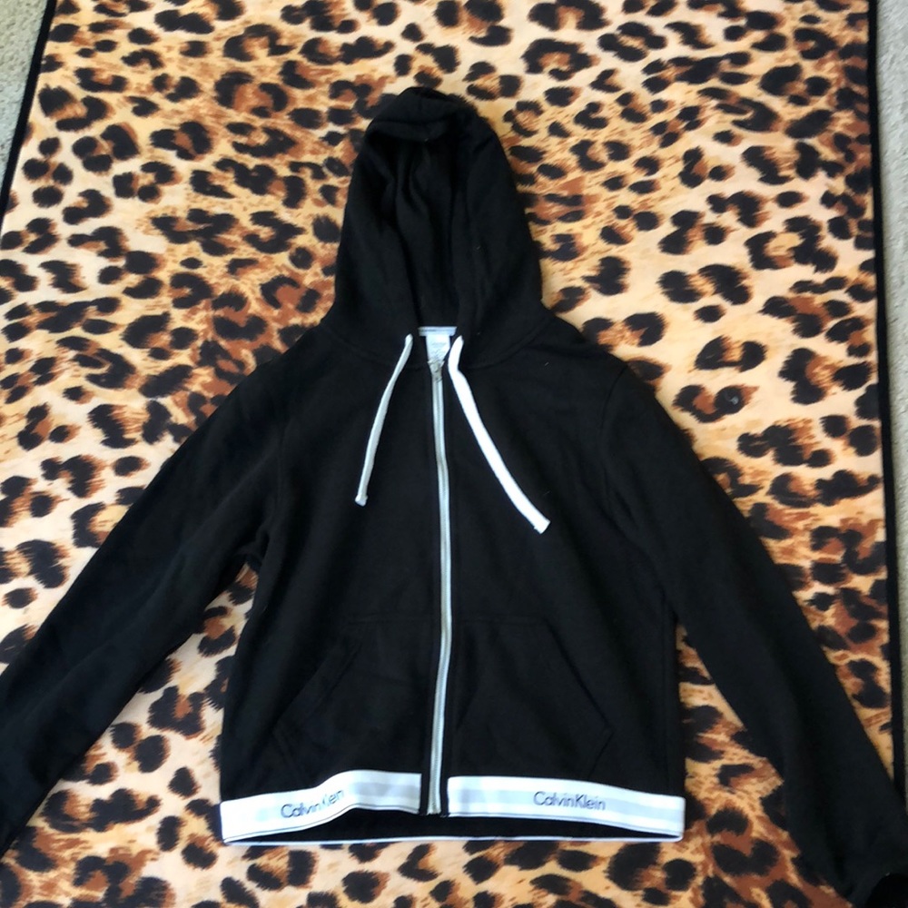 a calvin klein zip up hoodie and joggers